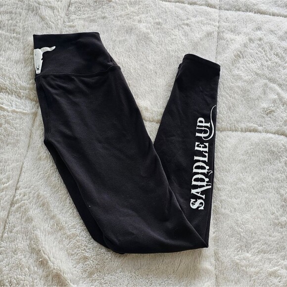Black "Saddle Up" Leggings  Western Style Size Small. Excellent Condition. - Picture 6 of 6